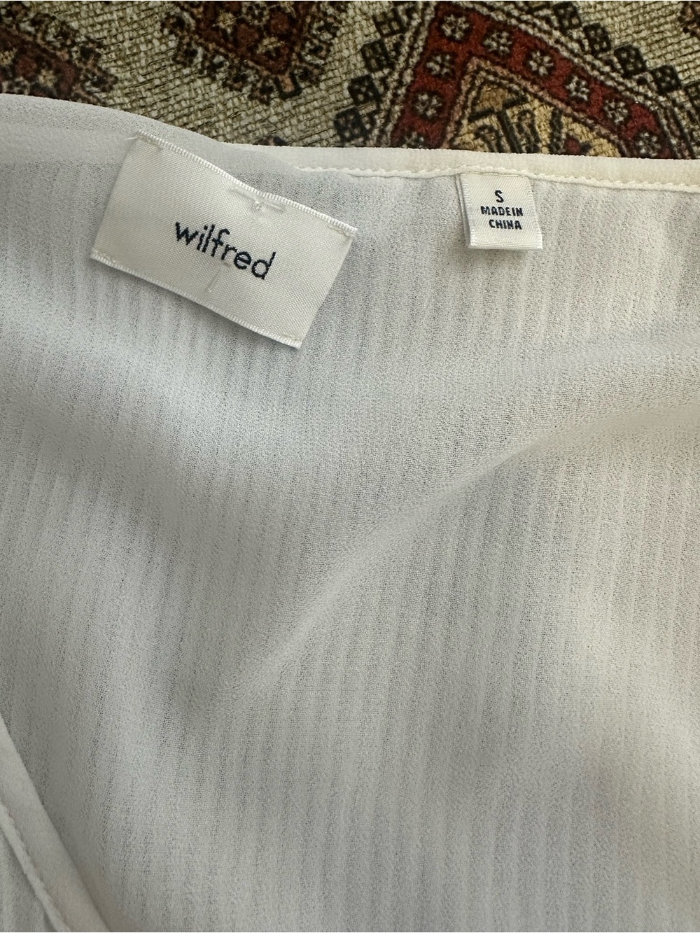 Wilfred Cream Pleated V-Neck Long Sleeve Blouse - Picture 3 of 7